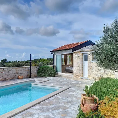 Near Rovinj With Pool And Sea Views 罗维尼村